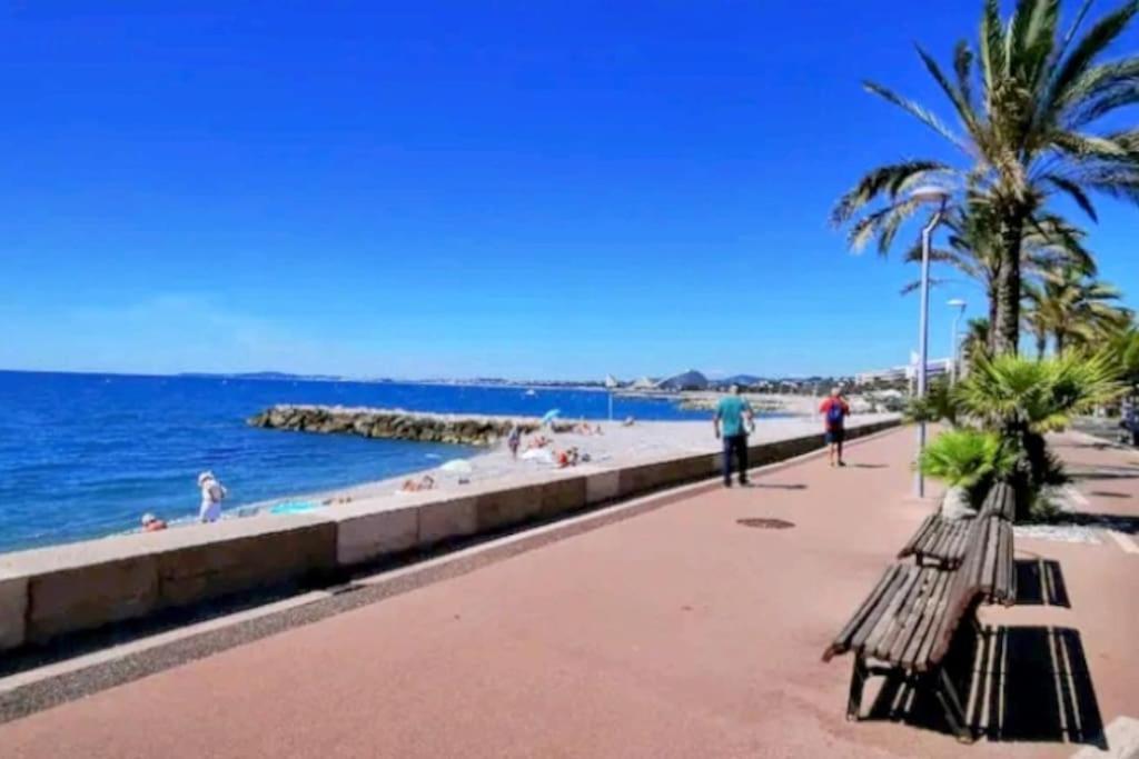 Oasis Marin 1 Studio Proche Mer Parking Wifi Cagnes-sur-Mer Luaran gambar